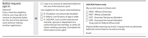Ballot Request Opt-In Requirements